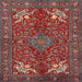 Square Traditional Orange Salmon Pink Persian Rug, tr2181