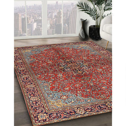 Traditional Camel Brown Persian Rug in Family Room, tr2182