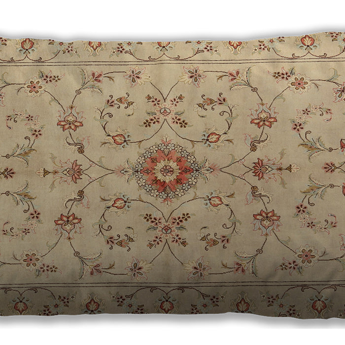 Traditional Classic Rectangular Peru Brown Lumbar Throw Pillow, 13 inch by 19 inch, lbtr2183