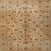 Round Machine Washable Traditional Light Brown Rug, wshtr2184