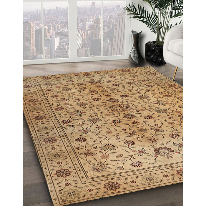 Traditional Light Brown Persian Rug in Family Room, tr2184