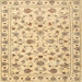 Round Machine Washable Traditional Peru Brown Rug, wshtr2185