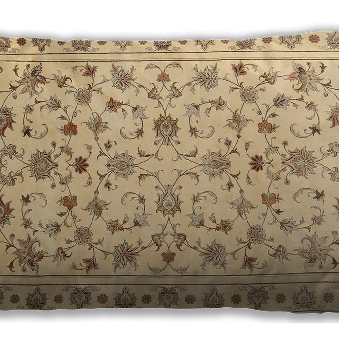 Traditional Classic Rectangular Peru Brown Lumbar Throw Pillow, 13 inch by 19 inch, lbtr2185