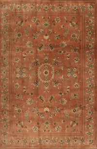 Machine Washable Traditional Mahogany Brown Rug, wshtr2186