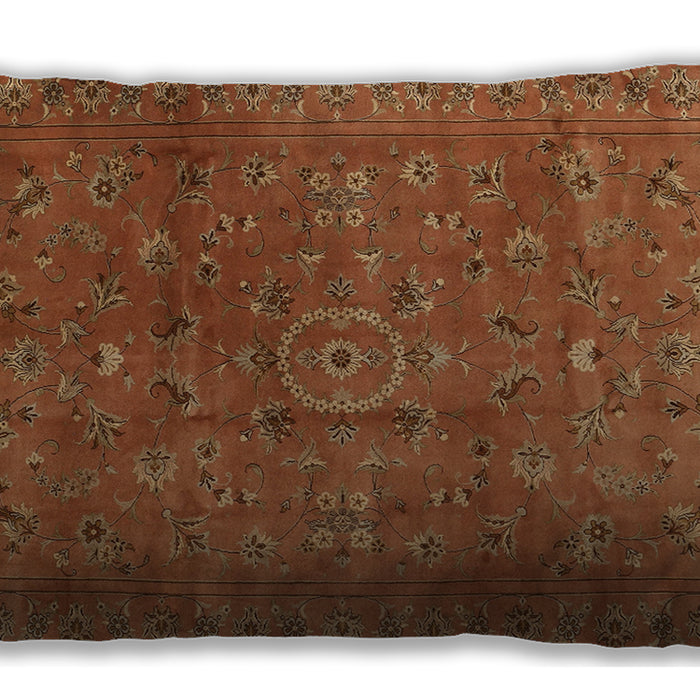 Traditional Classic Rectangular Mahogany Brown Lumbar Throw Pillow, 13 inch by 19 inch, lbtr2186