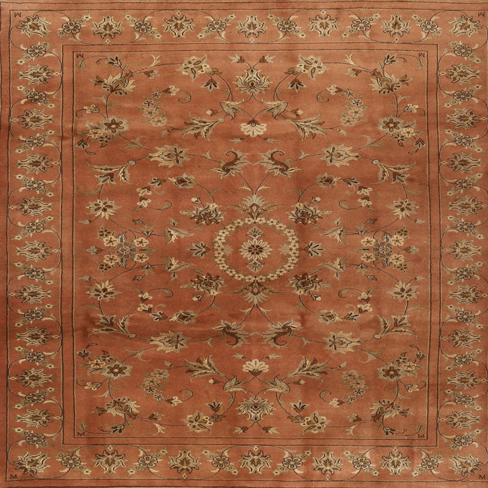 Square Traditional Mahogany Brown Persian Rug, tr2186