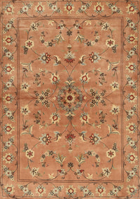 Machine Washable Traditional Orange Rug, wshtr2188