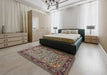 Traditional Green Persian Rug in a Bedroom, tr2190