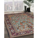 Machine Washable Traditional Green Rug in a Family Room, wshtr2190