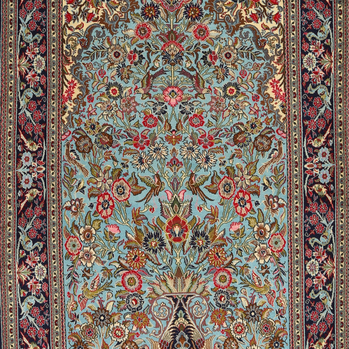 Machine Washable Traditional Green Rug, wshtr2190