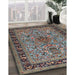 Traditional Dark Gray Persian Rug in Family Room, tr2191