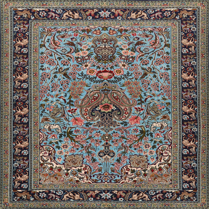 Square Traditional Dark Gray Persian Rug, tr2191