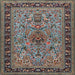 Square Traditional Dark Gray Persian Rug, tr2191