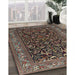 Traditional Khaki Green Persian Rug in Family Room, tr2192