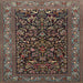 Square Traditional Khaki Green Persian Rug, tr2192