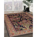 Traditional Dark Almond Brown Persian Rug in Family Room, tr2193