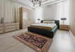 Traditional Dark Almond Brown Persian Rug in a Bedroom, tr2193