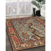 Traditional Saffron Red Animal Rug, tr2194