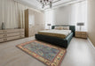 Traditional Dark Sienna Brown Animal Rug in a Bedroom, tr2198