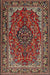 Traditional Saffron Red Medallion Rug, tr2199