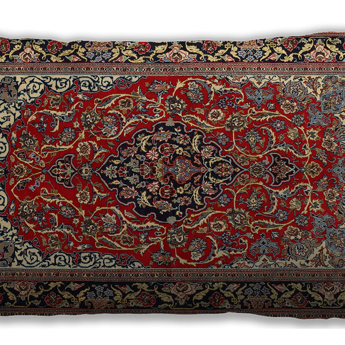 Traditional Classic Rectangular Saffron Red Lumbar Throw Pillow, 13 inch by 19 inch, lbtr2199