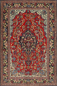 Machine Washable Traditional Saffron Red Rug, wshtr2199