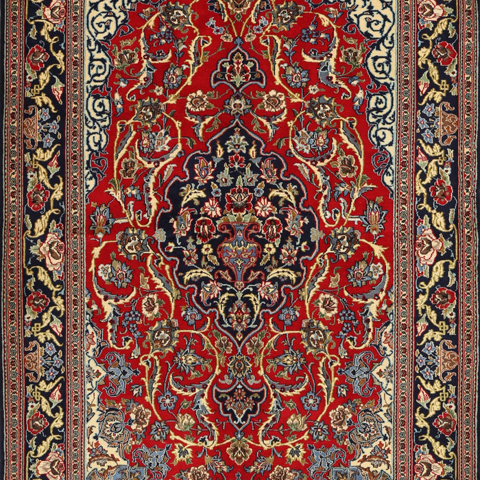 Machine Washable Traditional Saffron Red Rug, wshtr2199