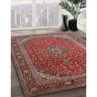 Traditional Saffron Red Medallion Rug, tr219