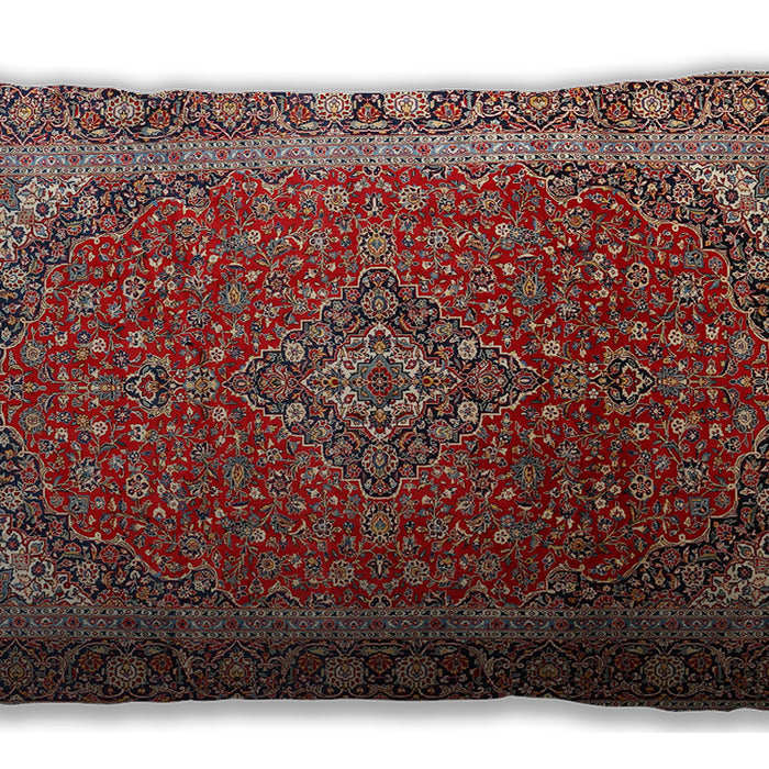 Traditional Classic Rectangular Saffron Red Lumbar Throw Pillow, 13 inch by 19 inch, lbtr219