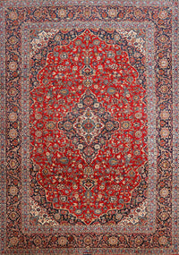 Machine Washable Traditional Saffron Red Rug, wshtr219