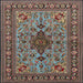 Square Traditional Bakers Brown Animal Rug, tr2200