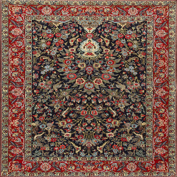 Round Machine Washable Traditional Dark Almond Brown Rug, wshtr2201