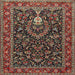 Round Machine Washable Traditional Dark Almond Brown Rug, wshtr2201