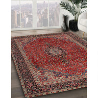 Traditional Dark Almond Brown Medallion Rug, tr2202