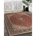 Machine Washable Traditional Saffron Red Rug in a Family Room, wshtr2205