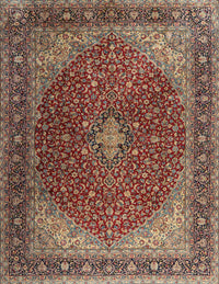 Machine Washable Traditional Saffron Red Rug, wshtr2205