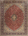 Machine Washable Traditional Saffron Red Rug, wshtr2205