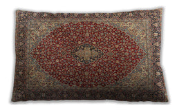 Traditional Classic Rectangular Saffron Red Lumbar Throw Pillow, 13 inch by 19 inch, lbtr2205