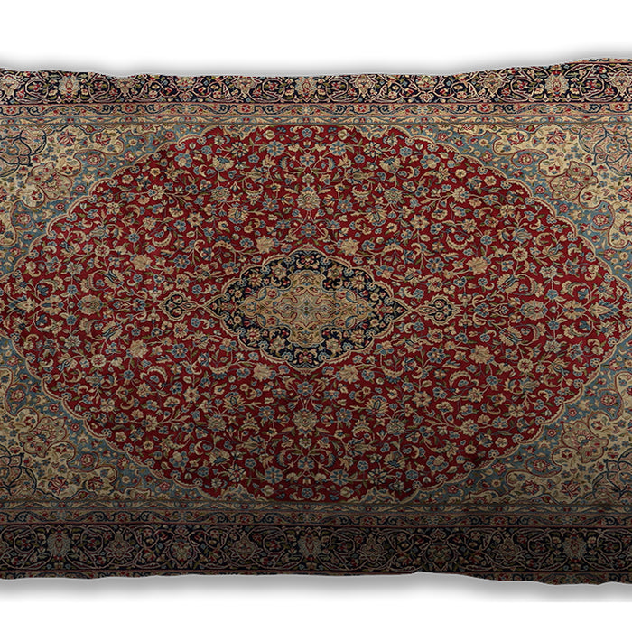 Traditional Classic Rectangular Saffron Red Lumbar Throw Pillow, 13 inch by 19 inch, lbtr2205