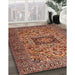 Traditional Saffron Red Persian Rug in Family Room, tr2206