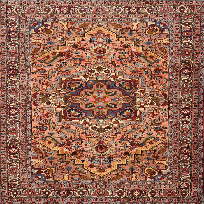 Square Traditional Saffron Red Persian Rug, tr2206