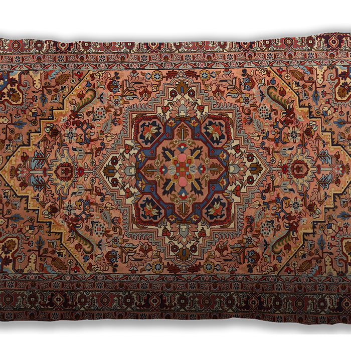 Traditional Classic Rectangular Saffron Red Lumbar Throw Pillow, 13 inch by 19 inch, lbtr2206
