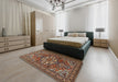 Machine Washable Traditional Orange Brown Rug in a Bedroom, wshtr2207