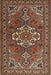 Machine Washable Traditional Orange Brown Rug, wshtr2207