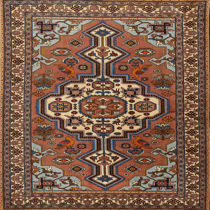 Square Traditional Orange Brown Persian Rug, tr2207