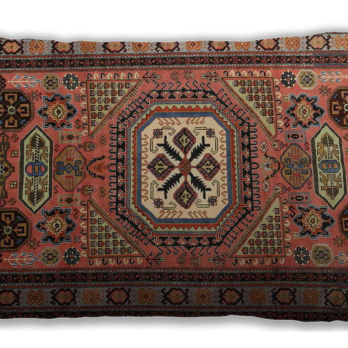 Traditional Classic Rectangular Saffron Red Lumbar Throw Pillow, 13 inch by 19 inch, lbtr2208