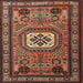 Square Traditional Saffron Red Persian Rug, tr2208