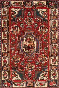 Machine Washable Traditional Tomato Red Rug, wshtr2209