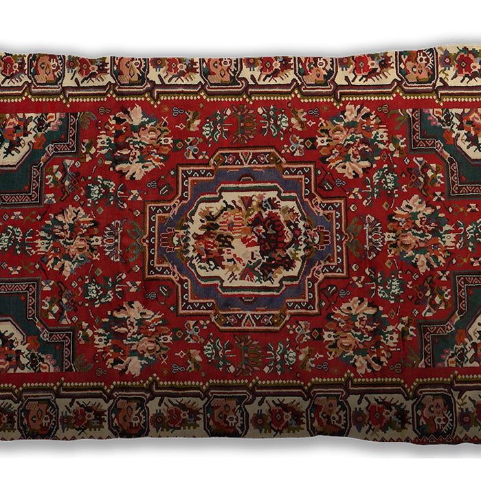 Traditional Classic Rectangular Tomato Red Lumbar Throw Pillow, 13 inch by 19 inch, lbtr2209