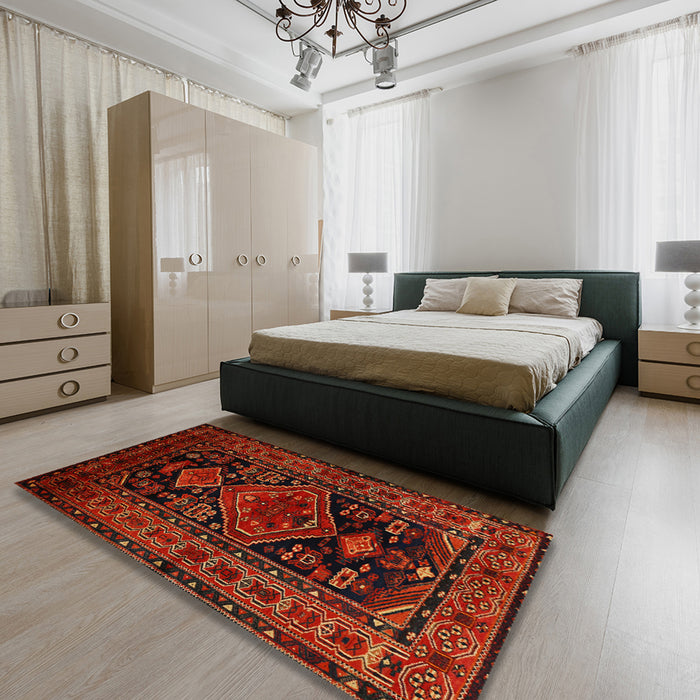 Traditional Red Persian Rug in a Bedroom, tr220